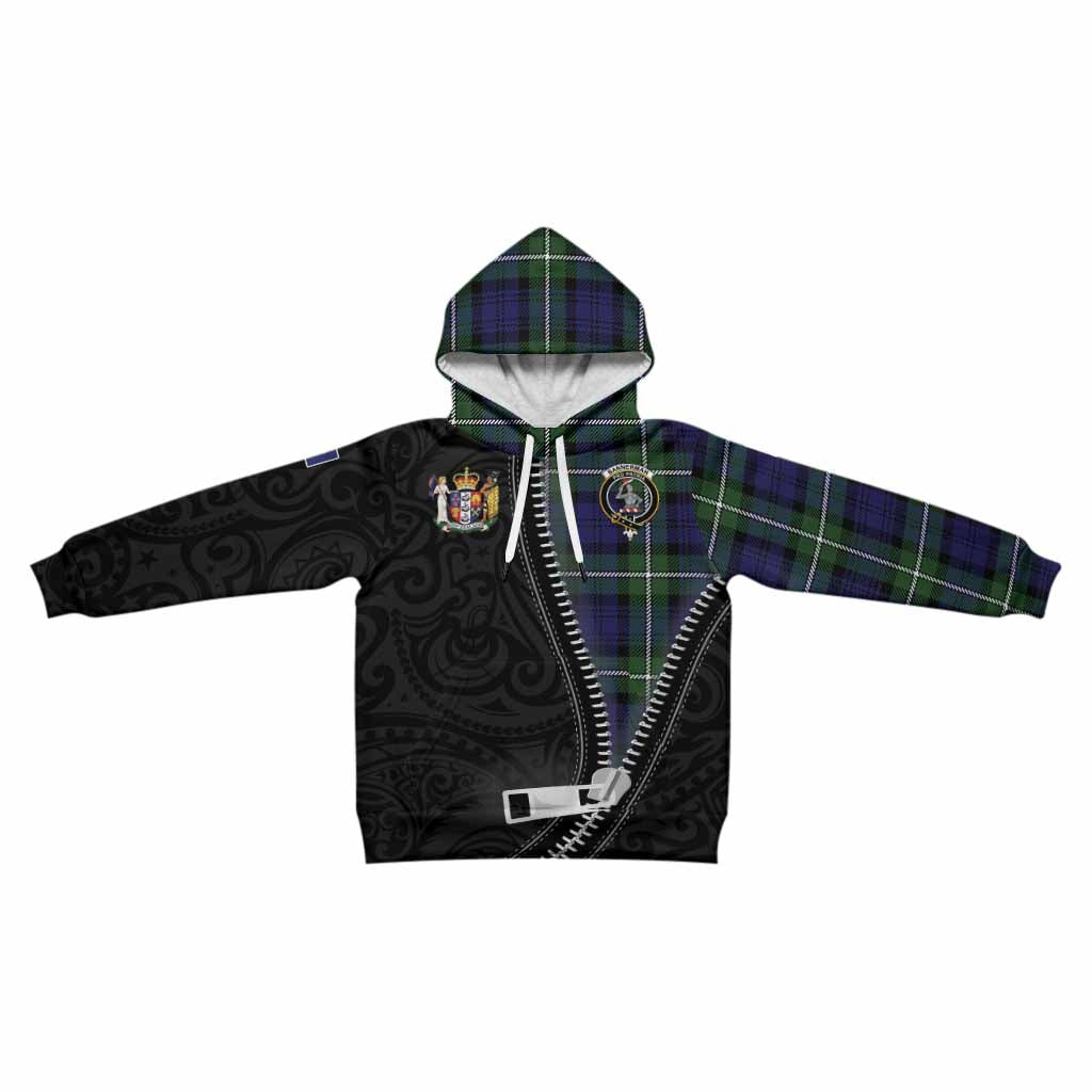Bannerman Tartan Kid Hoodie New Zealand Pattern Unique Zipper Stylized
