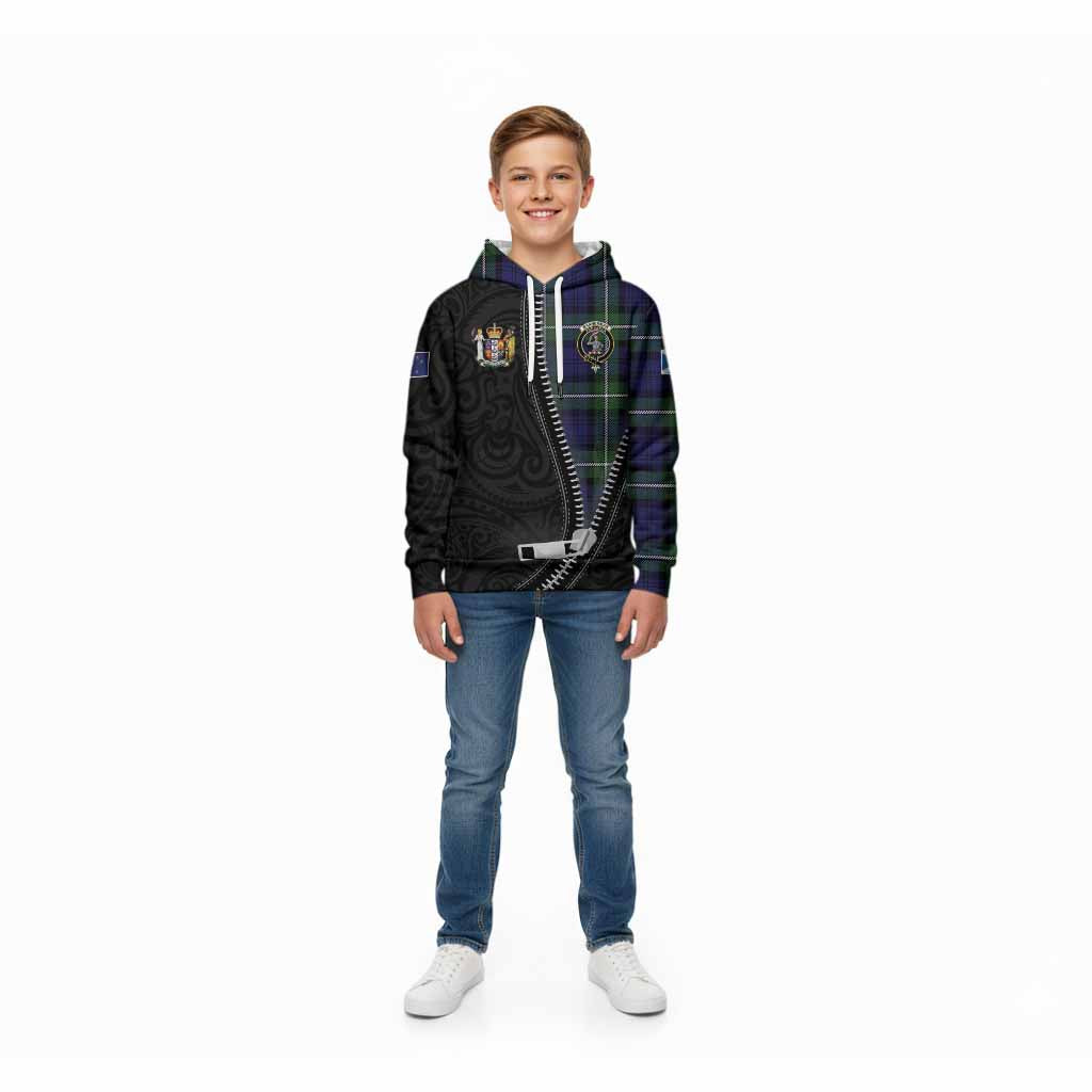 Bannerman Tartan Kid Hoodie New Zealand Pattern Unique Zipper Stylized