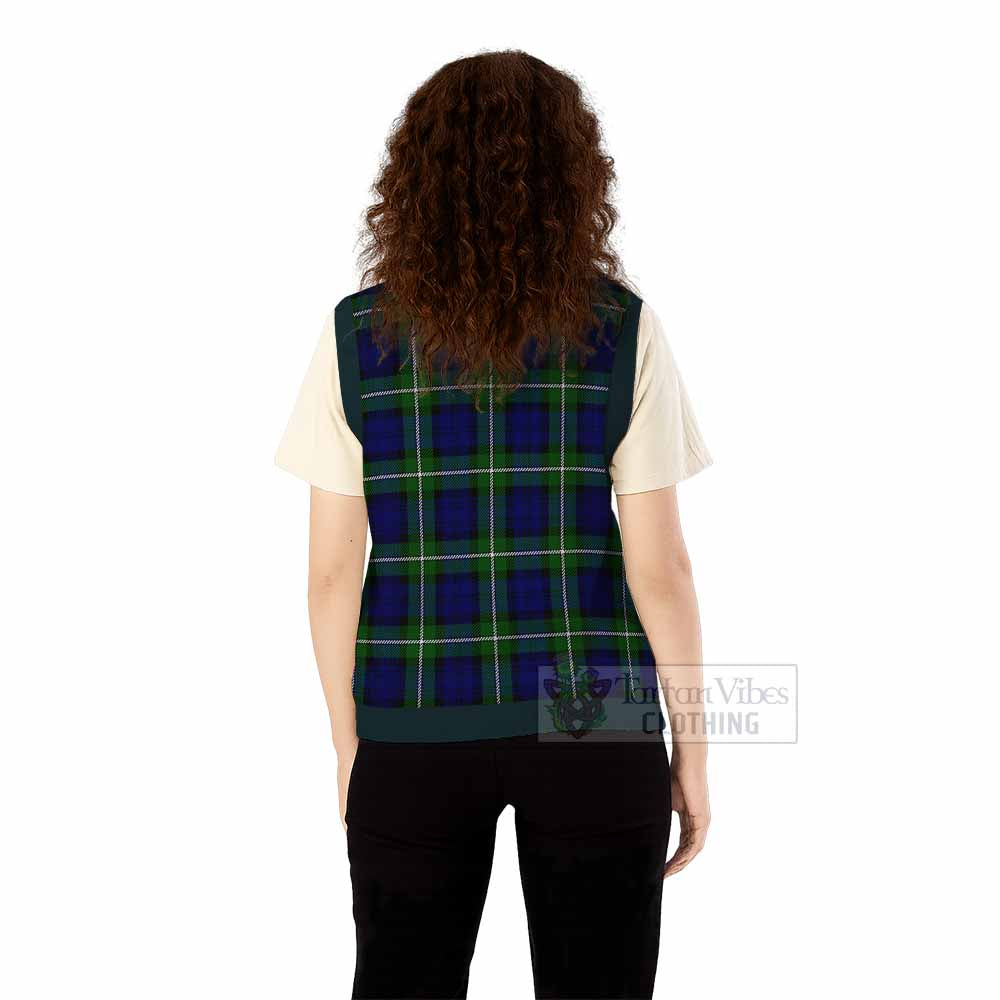 Bannerman Tartan Knitted V-Neck Vest with Family Crest - Tartan Vibes Clothing