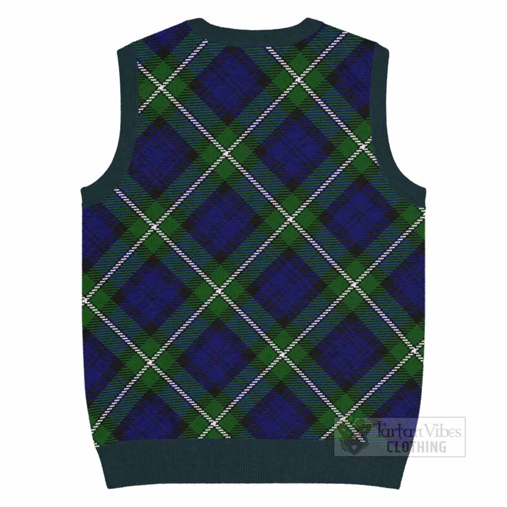 Barclay Tartan Knitted V-Neck Vest with Family Crest Cross Style