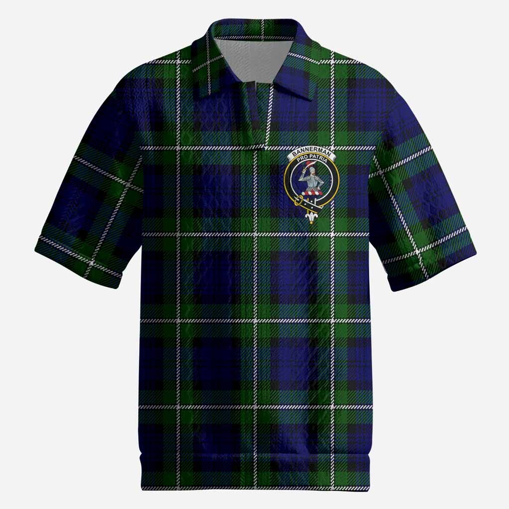 Bannerman Tartan Men’s Polo Sweater Top with Family Crest