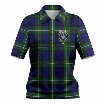 Bannerman Tartan Women’s Polo Sweater Top with Family Crest
