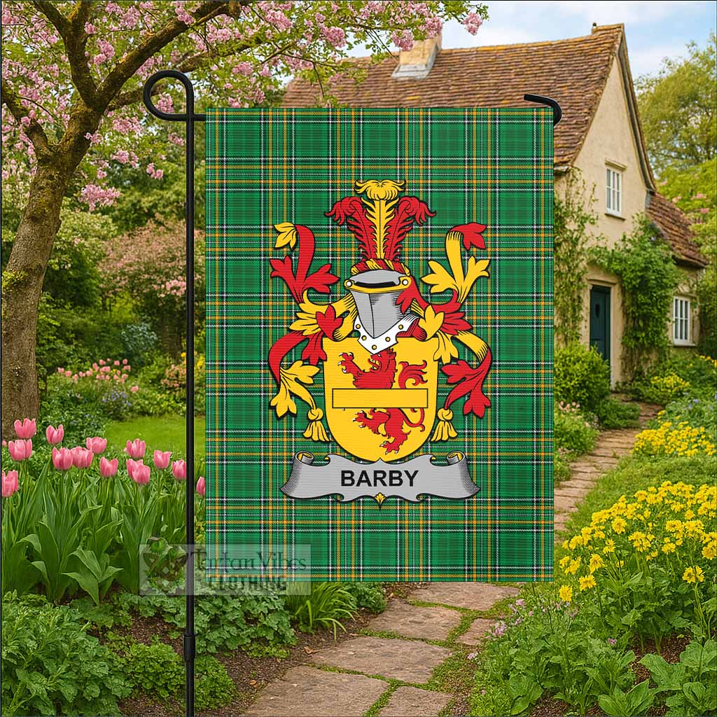 Barby Irish Clan Tartan Flag with Coat of Arms