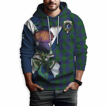 Tartan Vibes Clothing Barclay Tartan Family Crest Hoodie Scottish Thistle Celtic Inspired