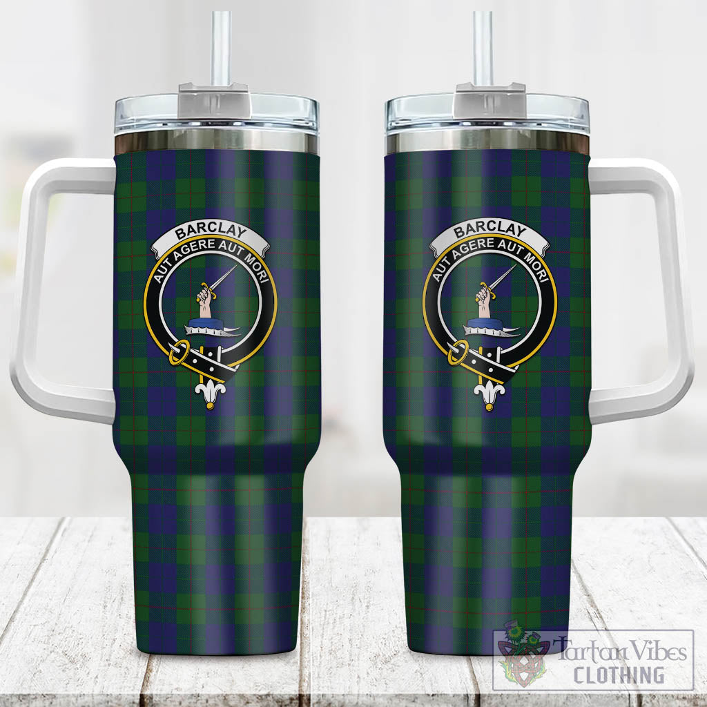Tartan Vibes Clothing Barclay Tartan and Family Crest Tumbler with Handle