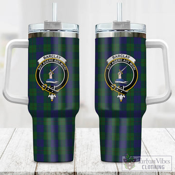 Tartan Vibes Clothing Barclay Tartan and Family Crest Tumbler with Handle