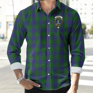 Barclay Tartan Long Sleeve Button Up Shirt with Family Crest
