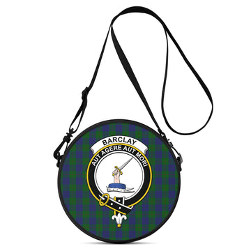 Barclay Tartan Round Satchel Bags with Family Crest