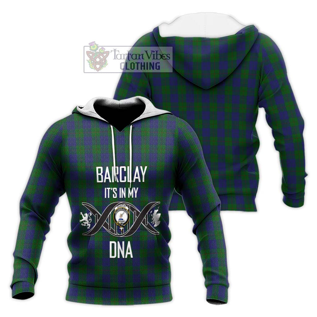 Barclay Tartan Knitted Hoodie with Family Crest DNA In Me Style Unisex Knitted Pullover Hoodie - Tartanvibesclothing Shop