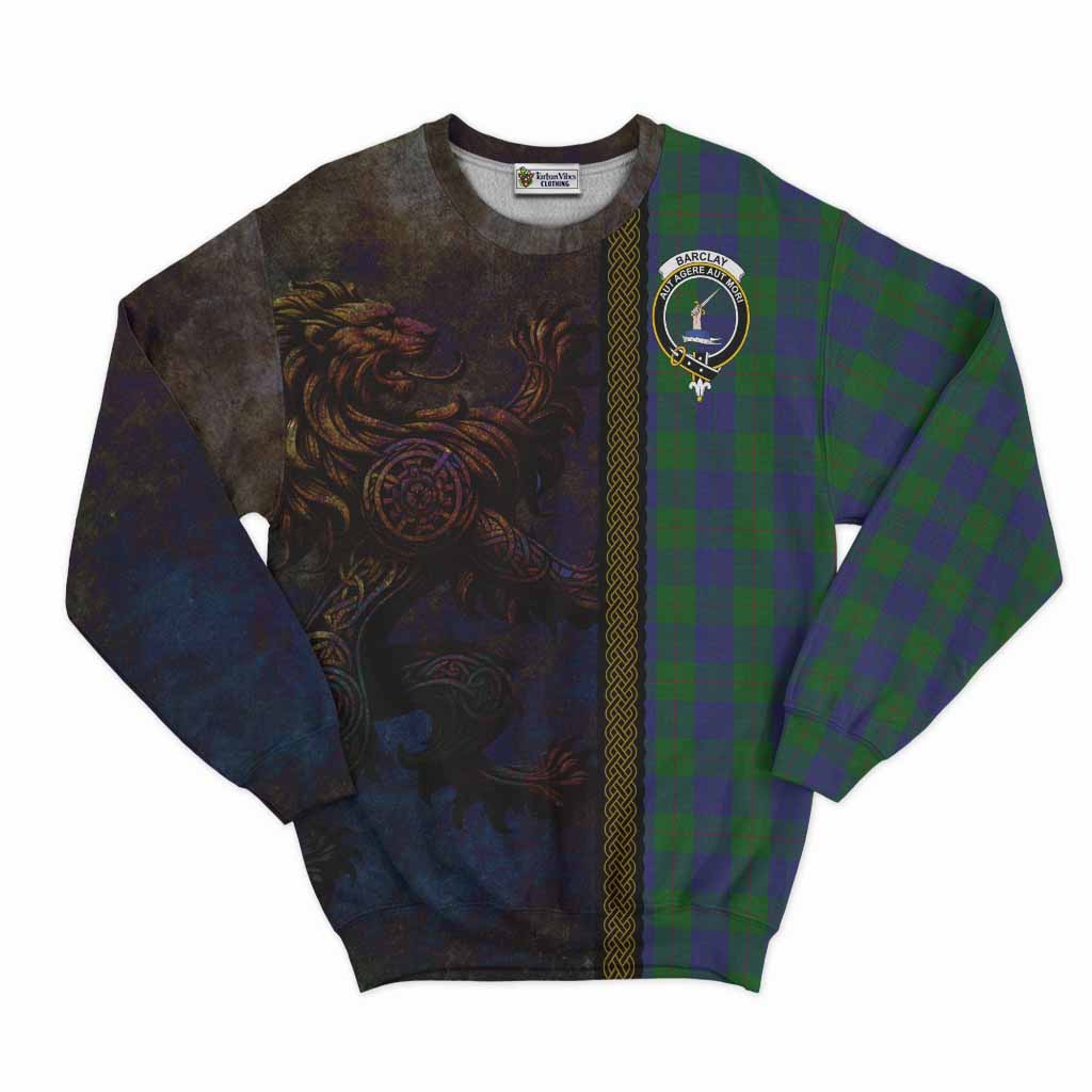 Barclay Tartan Family Crest Sweatshirt Alba Gu Brath Be Brave Lion Ancient Style Unisex - Tartan Vibes Clothing