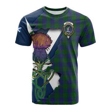 Tartan Vibes Clothing Barclay Tartan Family Crest Cotton T-shirt Scottish Thistle Celtic Inspired