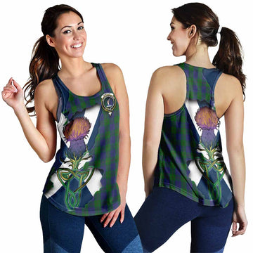 Tartan Vibes Clothing Barclay Tartan Family Crest Women's Racerback Tanks Scottish Thistle Celtic Inspired