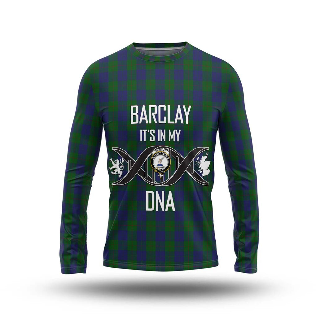 Barclay Tartan Long Sleeve T-Shirt with Family Crest DNA In Me Style Unisex - Tartanvibesclothing Shop