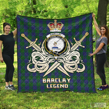 Barclay Tartan Quilt with Clan Crest and the Golden Sword of Courageous Legacy