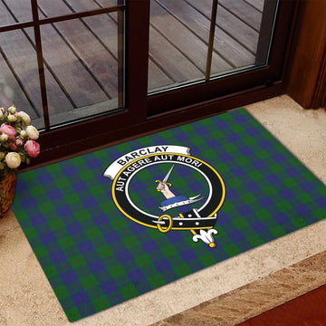 Barclay Tartan Rubber Doormat with Family Crest