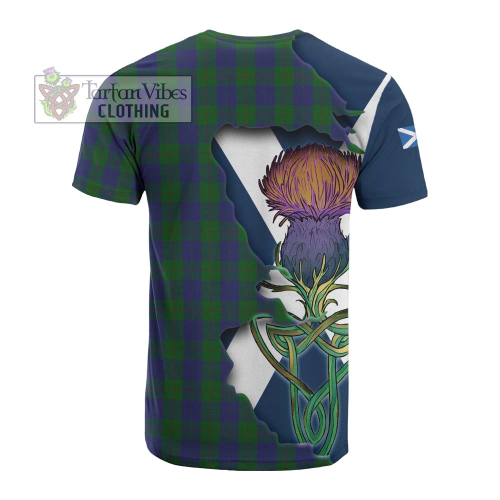 Tartan Vibes Clothing Barclay Tartan Family Crest Cotton T-shirt Scottish Thistle Celtic Inspired