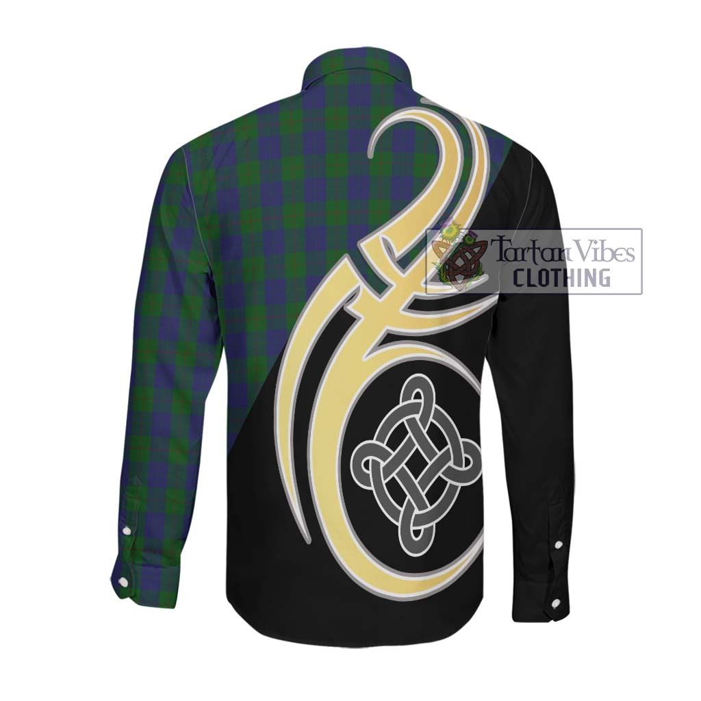 Barclay Tartan Long Sleeve Button Shirt with Family Crest and Celtic Symbol Style Men's Shirt - Tartan Vibes Clothing