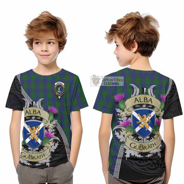 Barclay Tartan Family Crest Kid T-Shirt Lion Rampant Royal Thistle Shield Celtic Inspired