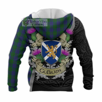 Barclay Tartan Family Crest Knitted Hoodie Lion Rampant Royal Thistle Shield Celtic Inspired