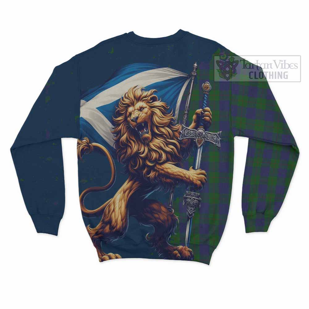 Tartan Vibes Clothing Barclay Tartan Family Crest Sweatshirt with Scottish Majestic Lion
