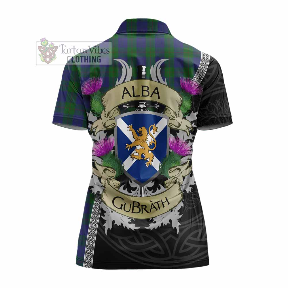Tartan Vibes Clothing Barclay Tartan Family Crest Women's Polo Shirt Lion Rampant Royal Thistle Shield Celtic Inspired