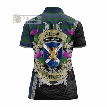 Tartan Vibes Clothing Barclay Tartan Family Crest Women's Polo Shirt Lion Rampant Royal Thistle Shield Celtic Inspired