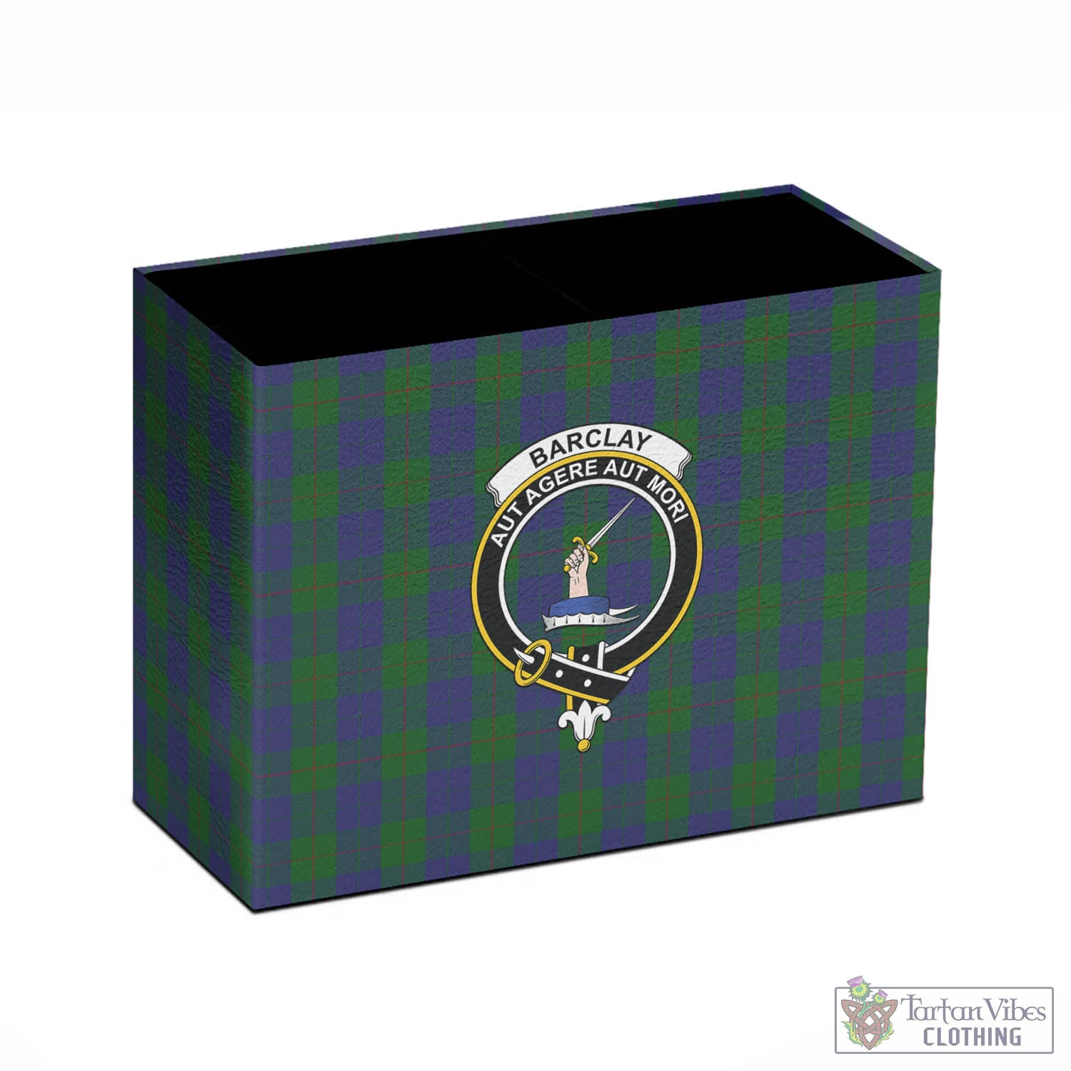 Tartan Vibes Clothing Barclay Tartan Pen Holder with Family Crest