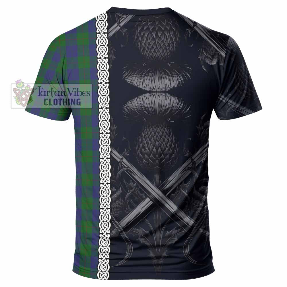 Tartan Vibes Clothing Barclay Tartan T-Shirt with Family Crest Cross Sword Thistle Celtic Vibes