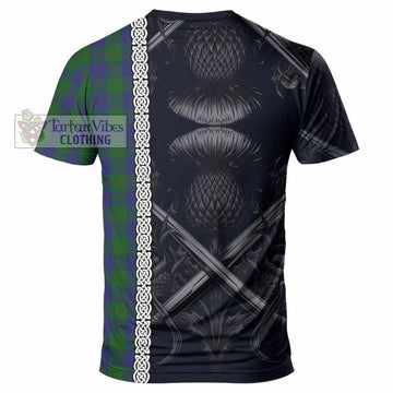 Tartan Vibes Clothing Barclay Tartan T-Shirt with Family Crest Cross Sword Thistle Celtic Vibes