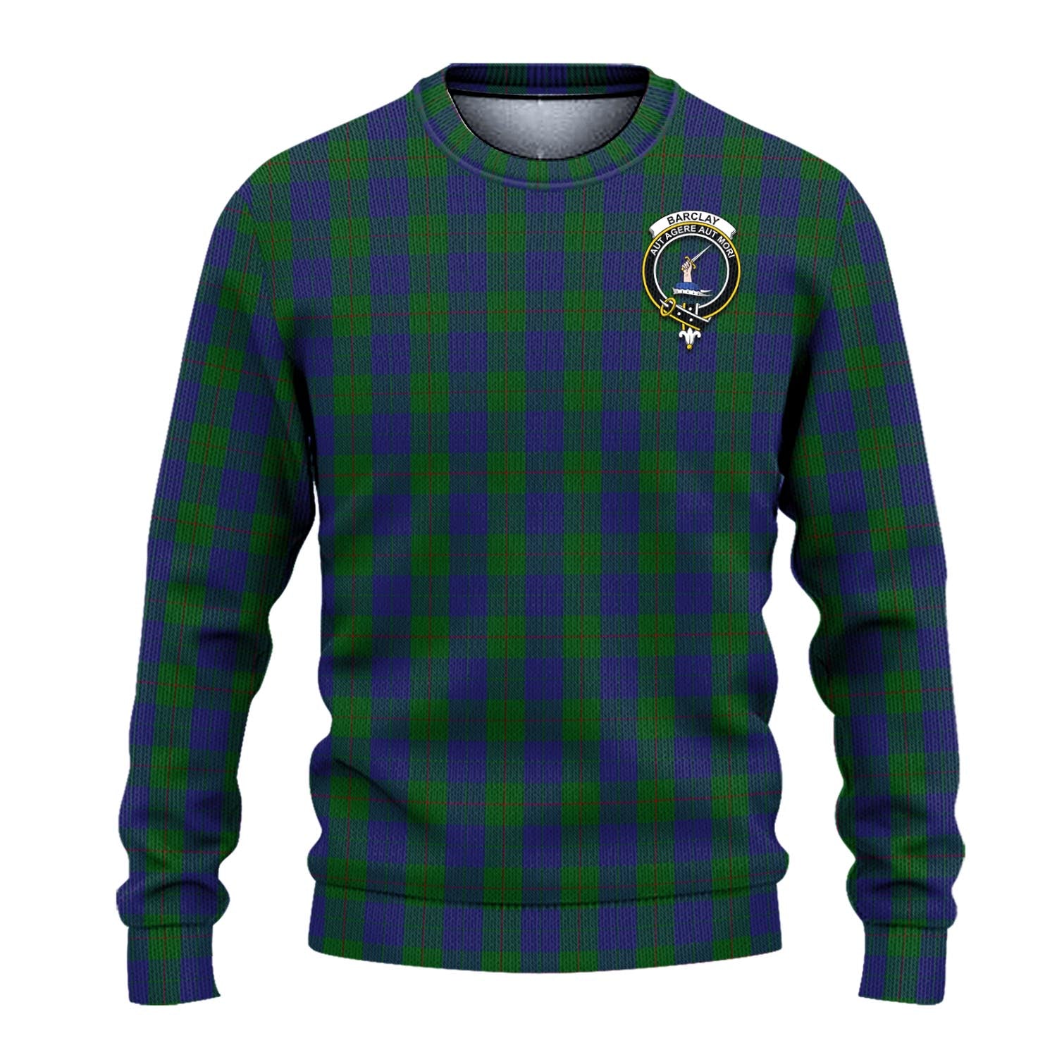 Barclay Tartan Knitted Sweater with Family Crest - Tartanvibesclothing