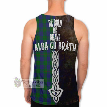 Barclay Tartan Family Crest Men's Tank Top Alba Gu Brath Be Brave Lion Ancient Style