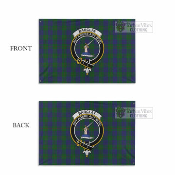 Tartan Vibes Clothing Barclay Tartan House Flag with Family Crest