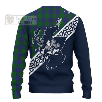 Tartan Vibes Clothing Barclay Tartan Knitted Sweater Featuring Thistle and Scotland Map