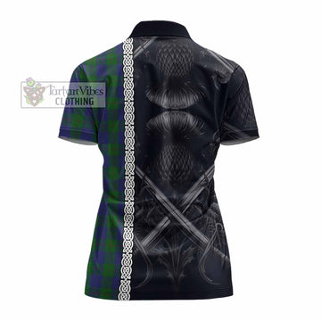 Tartan Vibes Clothing Barclay Tartan Women's Polo Shirt with Family Crest Cross Sword Thistle Celtic Vibes