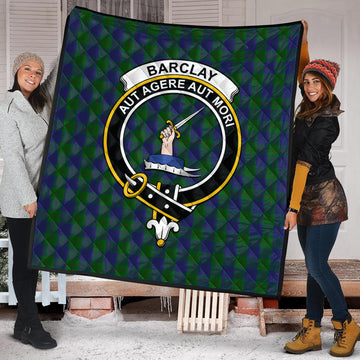 Barclay Tartan Quilt with Family Crest