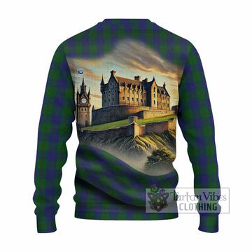 Tartan Vibes Clothing Barclay Tartan Family Crest Knitted Sweater with Scottish Ancient Castle Style