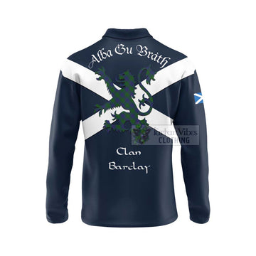 Barclay Tartan Lion Rampant Long Sleeve Polo Shirt Proudly Display Your Heritage with Alba Gu Brath and Clan Name