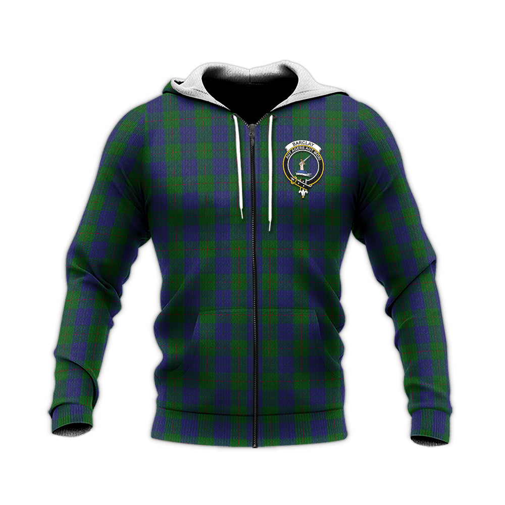Barclay Tartan Knitted Hoodie with Family Crest Unisex Knitted Zip Hoodie - Tartanvibesclothing