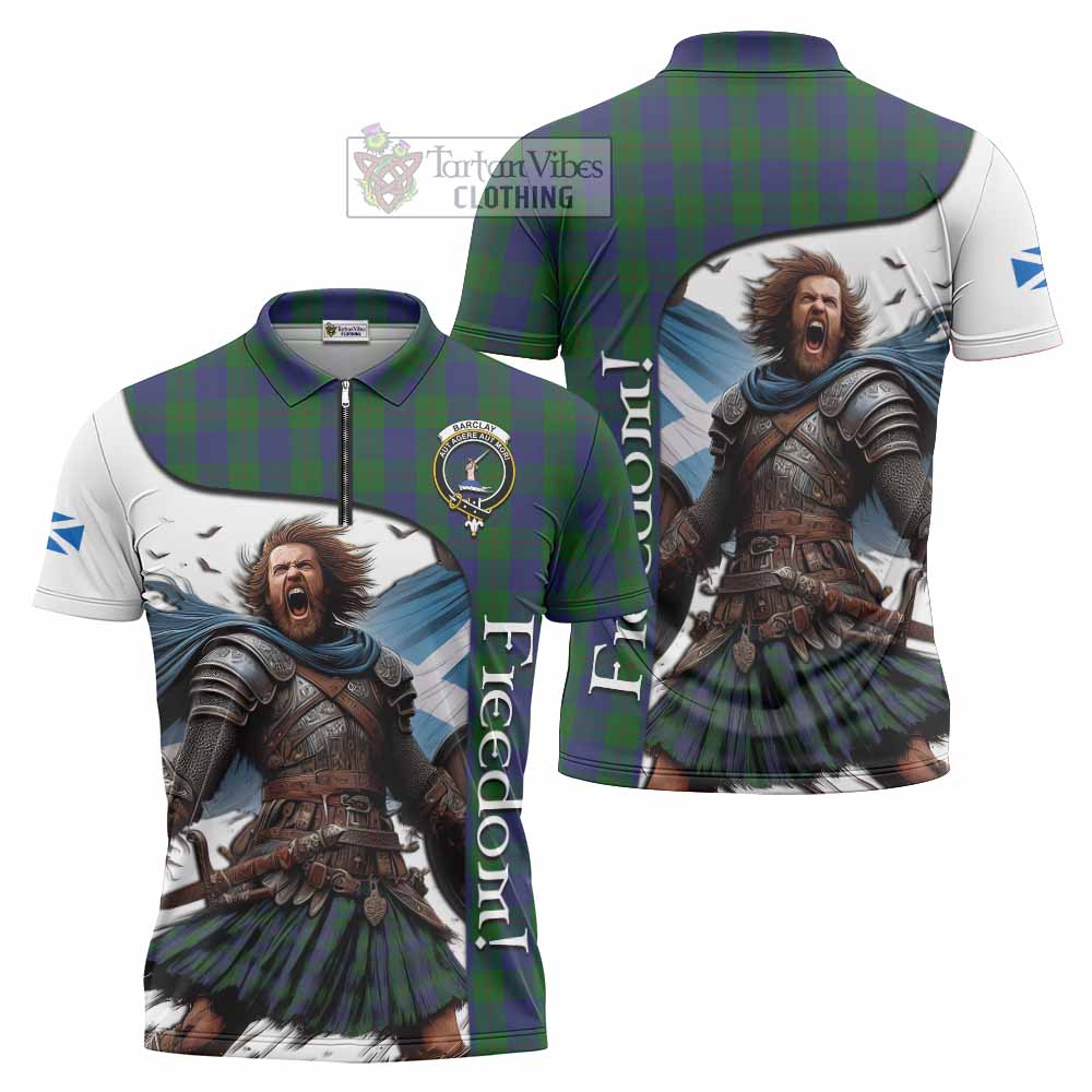 Tartan Vibes Clothing Barclay Crest Tartan Zipper Polo Shirt Inspired by the Freedom of Scottish Warrior