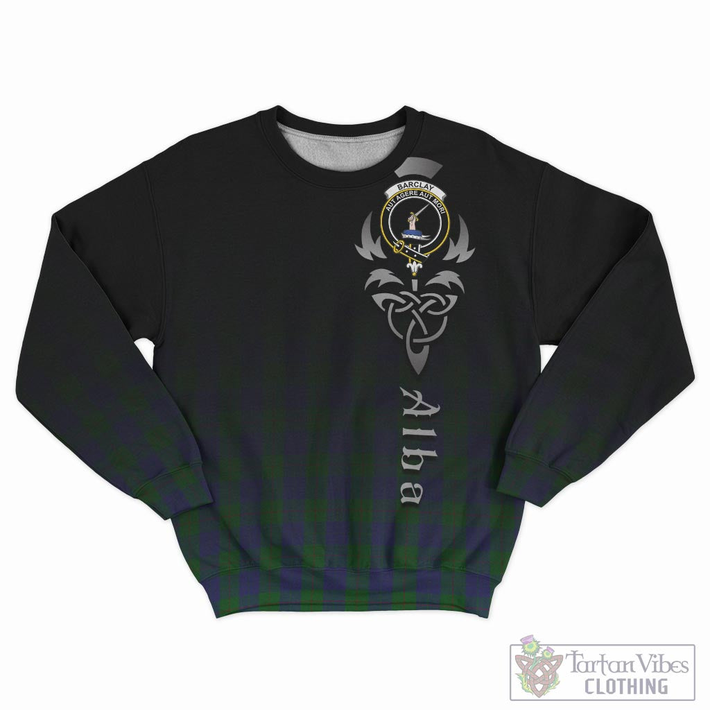 Tartan Vibes Clothing Barclay Tartan Sweatshirt Featuring Alba Gu Brath Family Crest Celtic Inspired