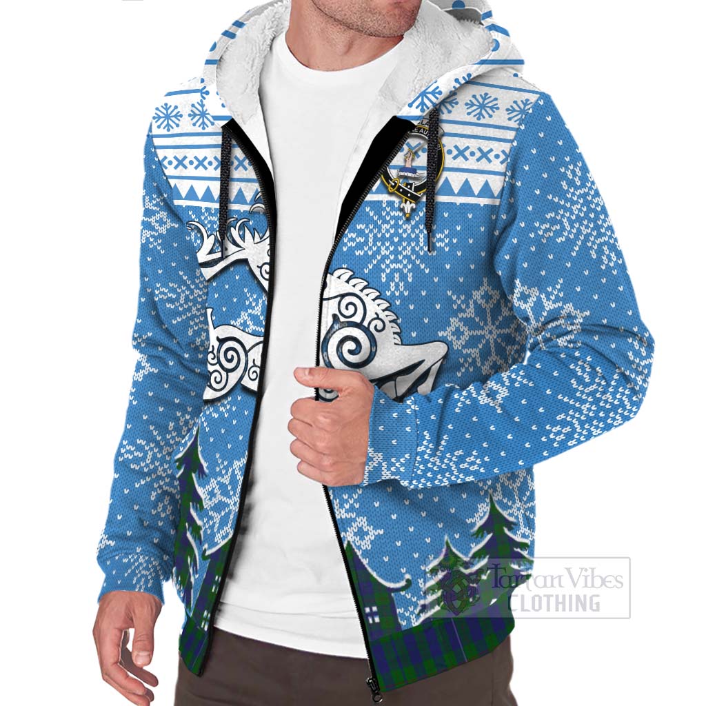 Tartan Vibes Clothing Barclay Clan Christmas Sherpa Hoodie Celtic Reindeer Style