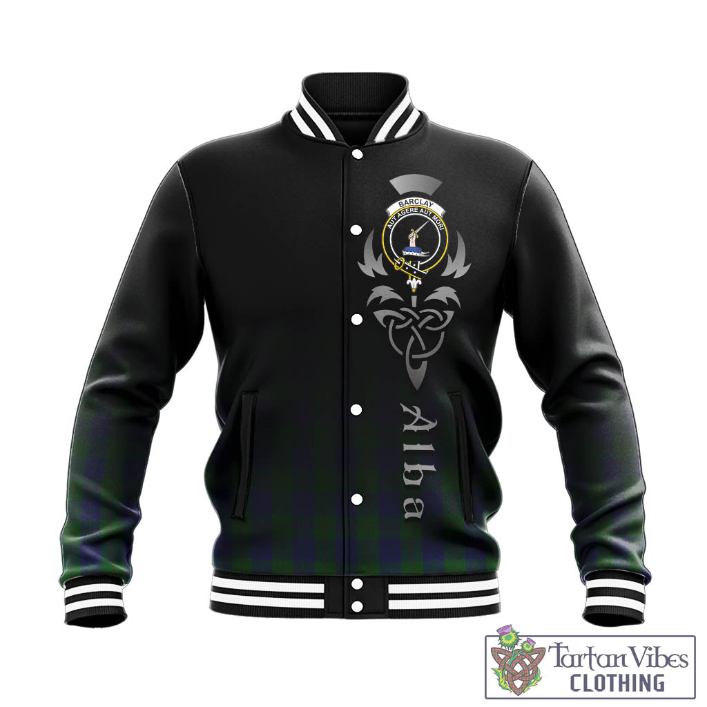 Barclay Tartan Baseball Jacket Featuring Alba Gu Brath Family Crest Celtic Inspired - Tartan Vibes Clothing