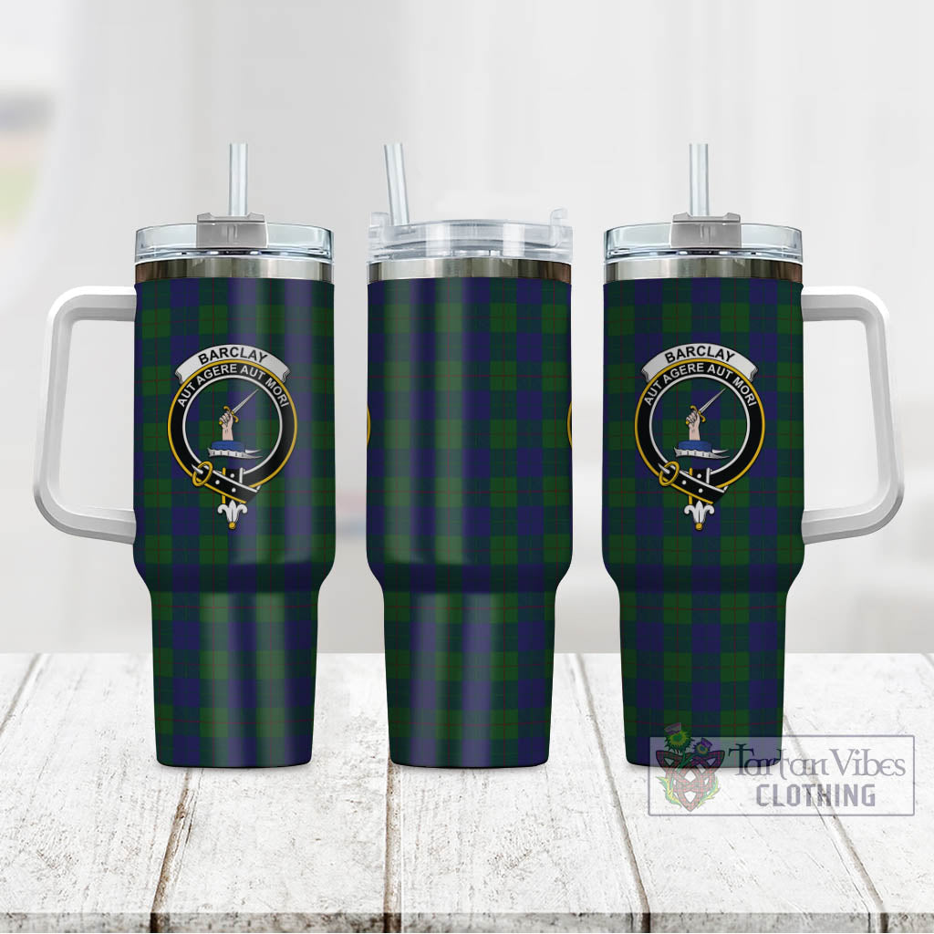 Tartan Vibes Clothing Barclay Tartan and Family Crest Tumbler with Handle