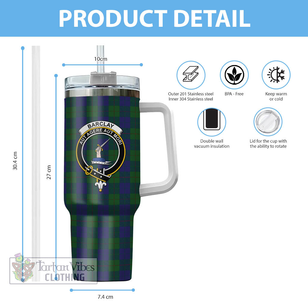 Tartan Vibes Clothing Barclay Tartan and Family Crest Tumbler with Handle