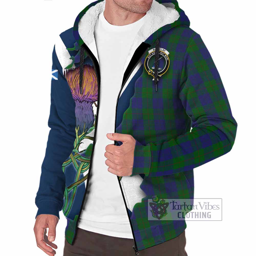 Tartan Vibes Clothing Barclay Tartan Family Crest Sherpa Hoodie Scottish Thistle Celtic Inspired