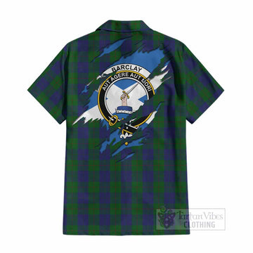 Barclay Clan Crest In Me Tartan Cotton Hawaiian Shirt Scotland Flag Style