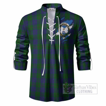 Barclay Clan Crest In Me Tartan Ghillie Shirt Scotland Flag Style