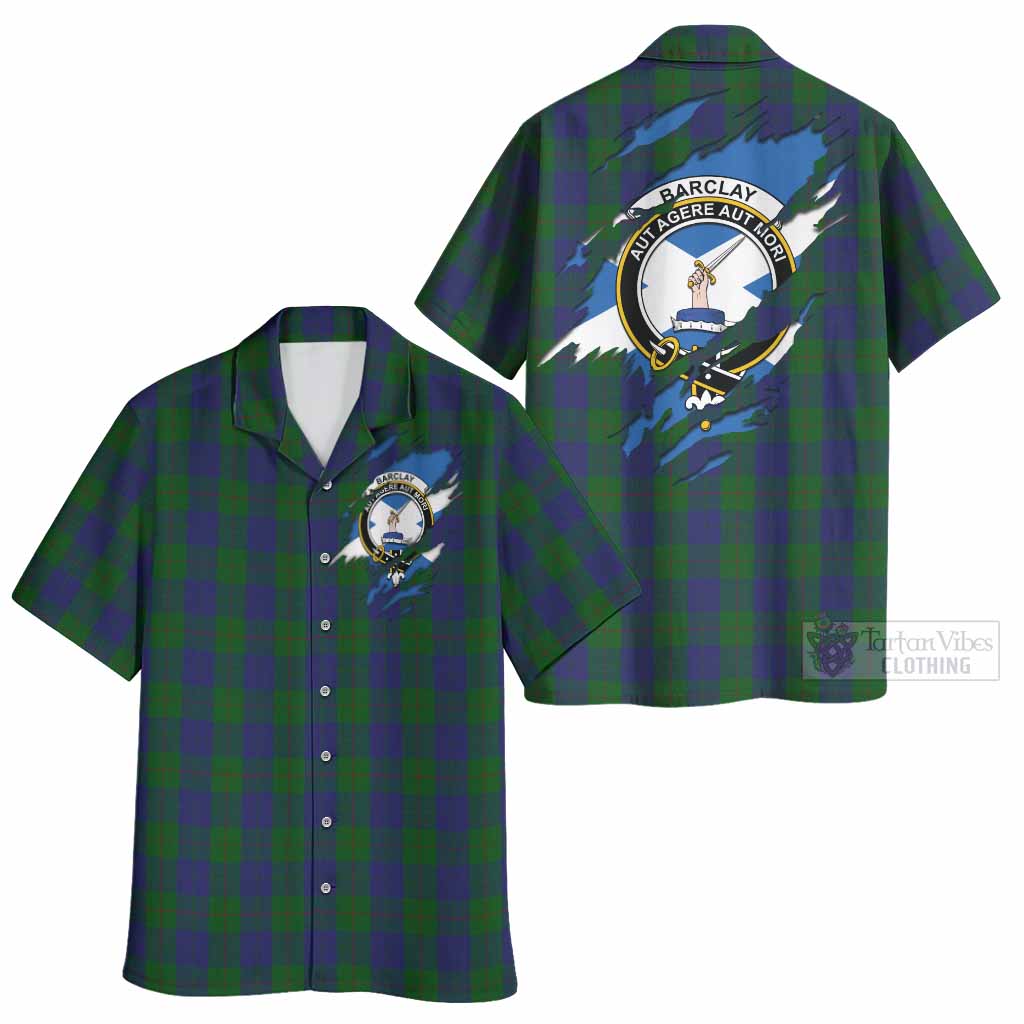 Barclay Clan Crest In Me Tartan Hawaiian Shirt Scotland Flag Style