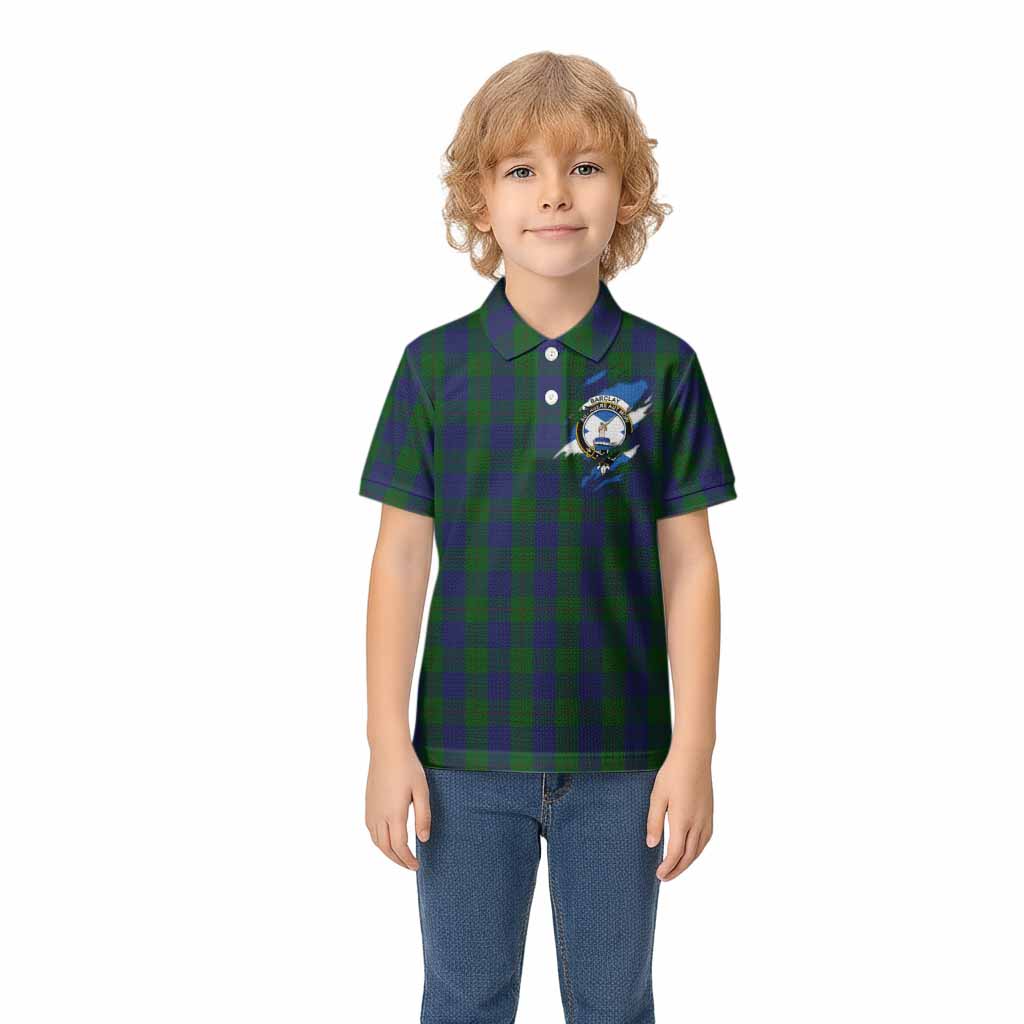 Barclay Clan Crest In Me Tartan Kid Polo Shirt Scotland Flag Style