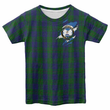 Barclay Clan Crest In Me Tartan Kid T-shirt Scotland Flag Style